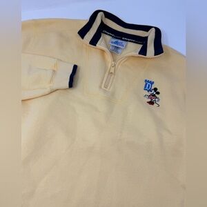 Disneyland Resort Pull over Sweater Women’s Sz Sm Yellow 1/4 Zip Minnie Mouse G2